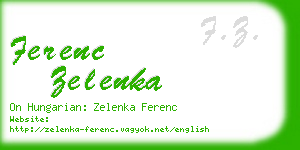 ferenc zelenka business card